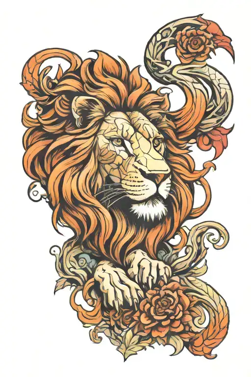 Scottish lion tattoo design idea