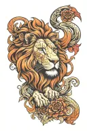 Scottish lion tattoo design idea