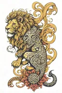 Scottish lion tattoo design idea