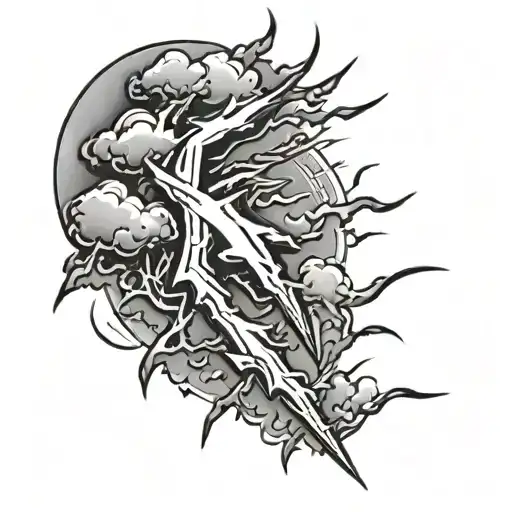 Filler Lightning Bolts tattoo design idea