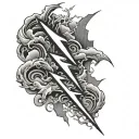 Filler Lightning Bolts tattoo design idea