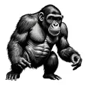 apes standing tattoo design idea