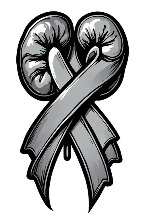 kidney transplant ribbon intertwined tattoo design idea