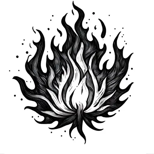 Flame symbolizing warmth tattoo design idea