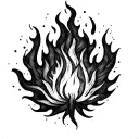 Flame symbolizing warmth tattoo design idea