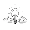 Mountain in light bulb tattoo design idea