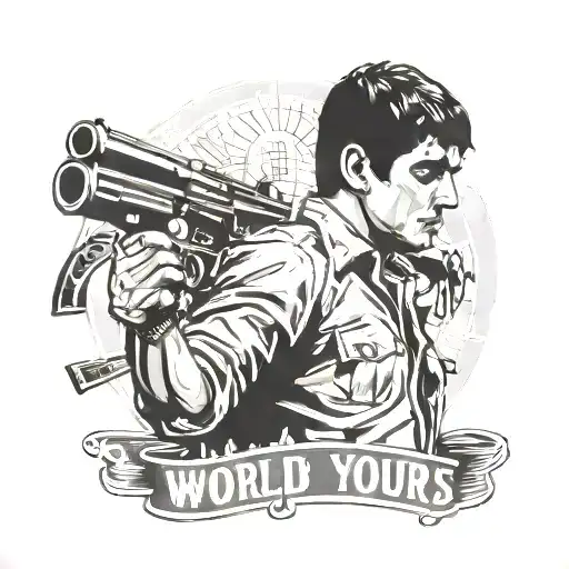 the world is yours scarface tattoo design idea