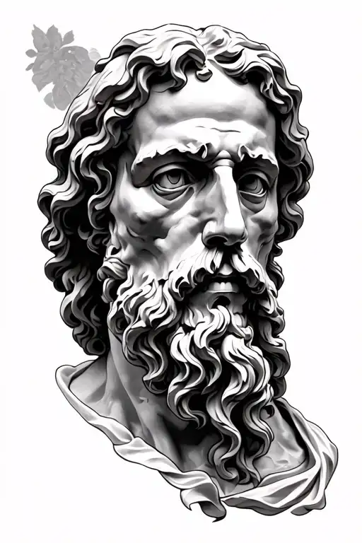 Design a tattoo using Jacques-Louis David's painting The Death of Socrates. tattoo design idea