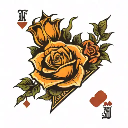 Roses joker playing card tattoo design idea