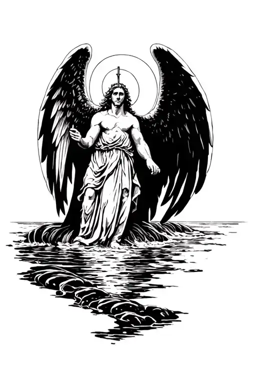 River STYX and St Michael the Archangel tattoo design idea