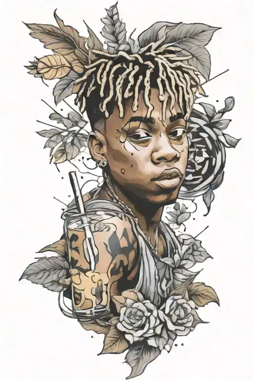 juice wrld tattoo design idea