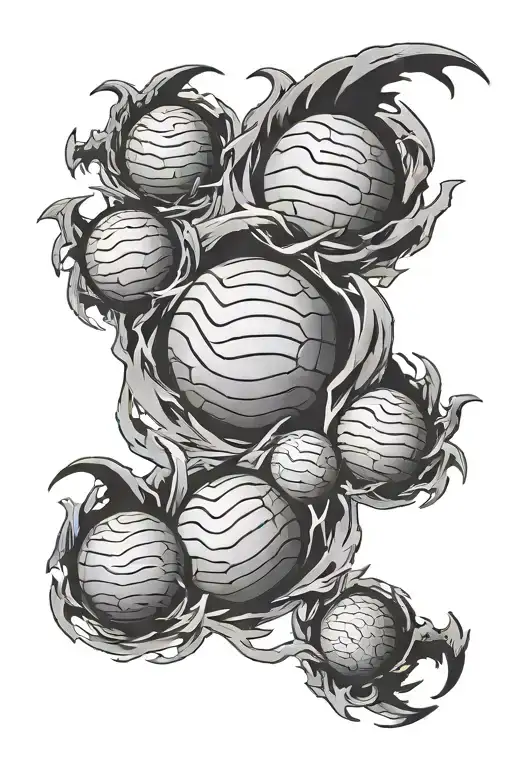 7 dragon balls tattoo design idea