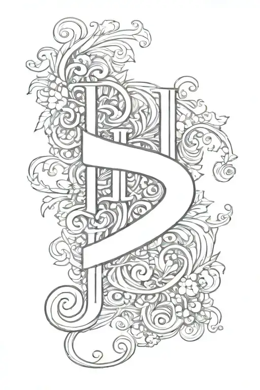 kids initials L L J tattoo design idea
