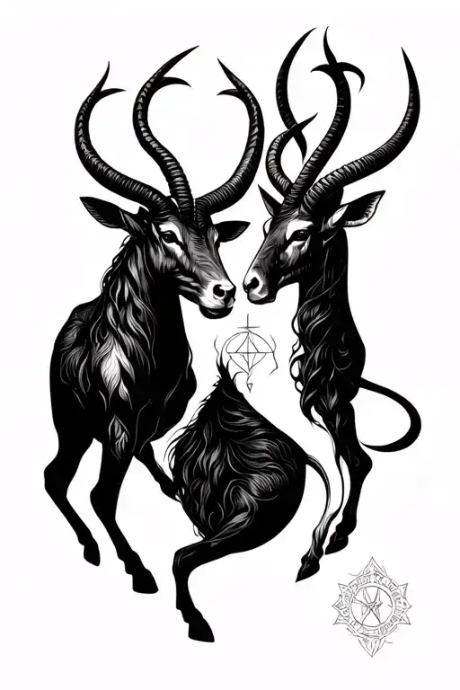 Taurus and Capricorn and Sagittarius together tattoo design idea