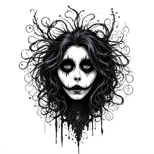 I want a tattoo that represents my “weird and dark side.” I love Tim Burton art style, romance, beauty, and the peculiar tattoo design idea
