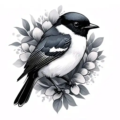 Willy Wagtail tattoo design idea