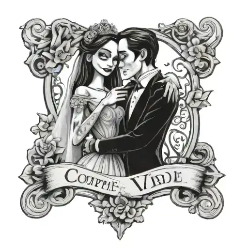 Emily and Victor, corpse bride tattoo design idea