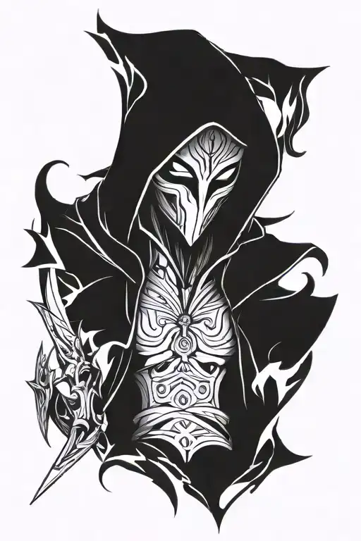 jhin league of legends tattoo design idea