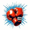 A tattoo with the meaning, daily fighting, courage, surpassing oneself. With boxing gloves tattoo design idea