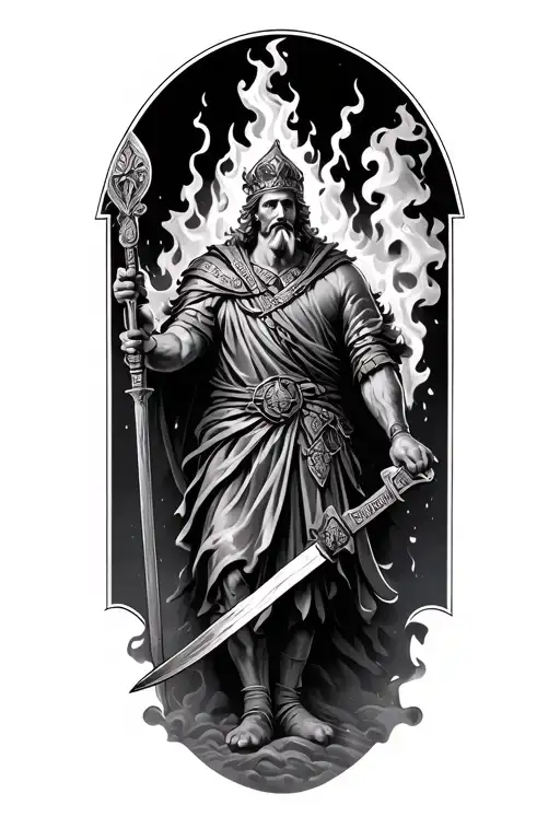 saint florian fire and smoke tattoo design idea