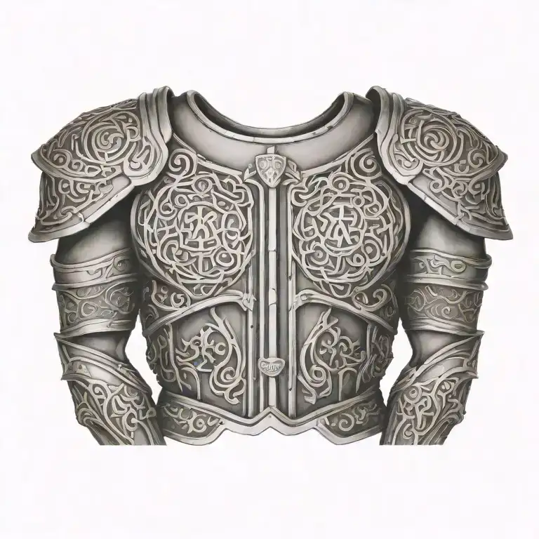 shoulder armor of god   tattoo design idea