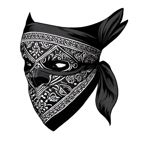 black bandana mask simple tattoo design idea