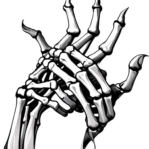 skeleton hand holding each other tattoo design idea