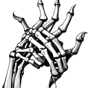 skeleton hand holding each other tattoo design idea