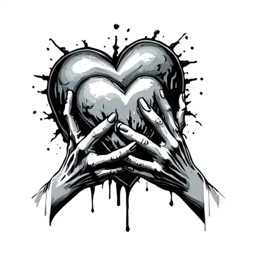 zombie hand holding heart tattoo tattoo design idea