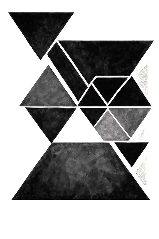 mix of geometric figures highlihting 3 triangles representing my 3 kids tattoo design idea