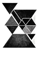 mix of geometric figures highlihting 3 triangles representing my 3 kids tattoo design idea