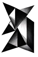 mix of geometric figures highlihting 3 triangles representing my 3 kids tattoo design idea