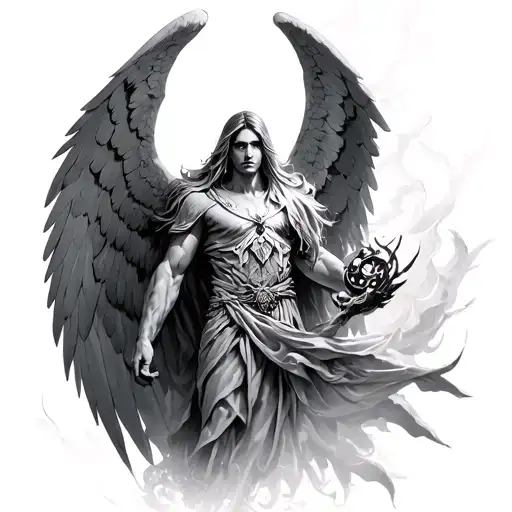 Archangel Azrael tattoo design idea