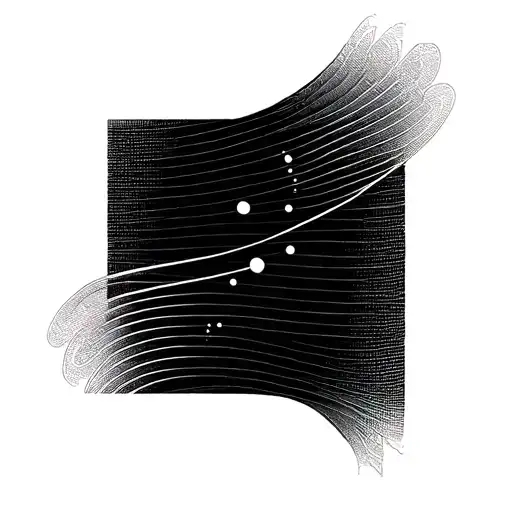 Fine-line minimalist. One continuous curved line with 9 small dots woven through it. tattoo design idea