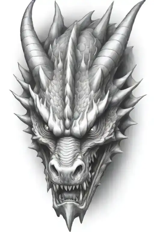 dragon face 3/4th view tattoo design idea