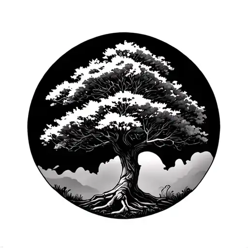 Orange Tree Sketch tattoo design idea