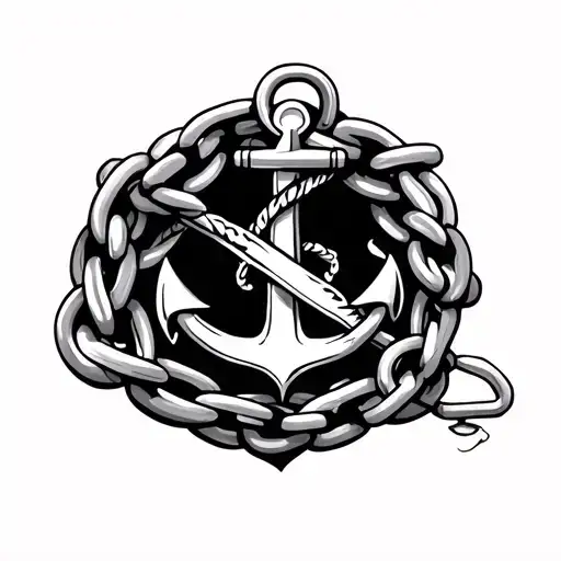 chain and anchor tattoo tattoo design idea
