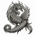 Scorpio Phoenix tattoo design idea