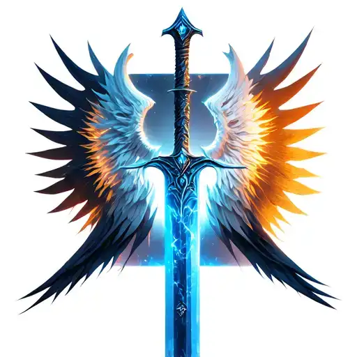 final fantasy 7 Buster sword with sephiroth in reflection tattoo design idea