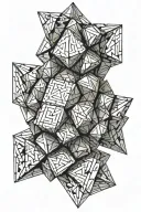 Sacred Geometry Rubiks Cube intertwined tattoo design idea