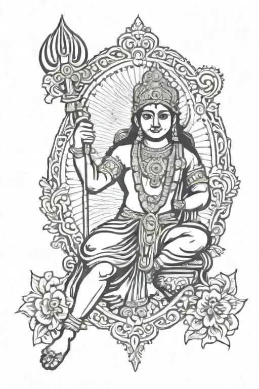 Lord Murugan Vel tattoo design idea
