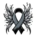 father, electric engineer, cancer ribbon, outlined tattoo design idea