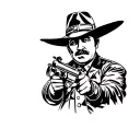 Pancho villa with two revolvers tattoo design idea