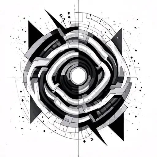 maze abst ract and geometric tattoo design idea