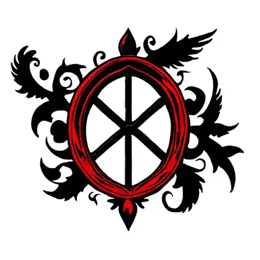 gothic tribal church window tattoo design idea