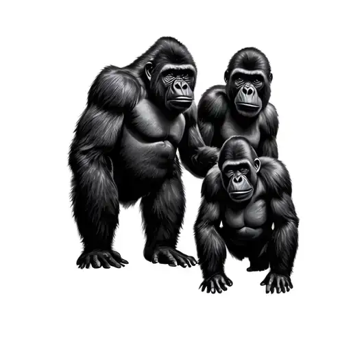 Gorilla Family tattoo design idea