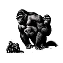 Gorilla Family tattoo design idea