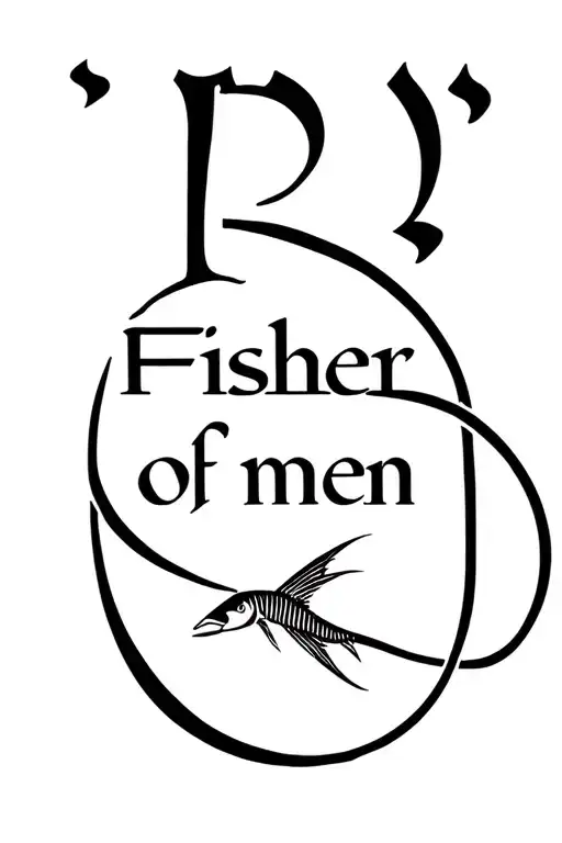 "Fisher of men" "Fisher of men" hebrew letters fisher of men with a ichthus fish tattoo design idea