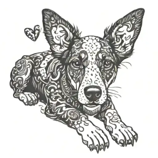 dog lover boy tattoo design idea