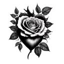 03, экГ, cold mind - hot heart of Rosa tattoo design idea